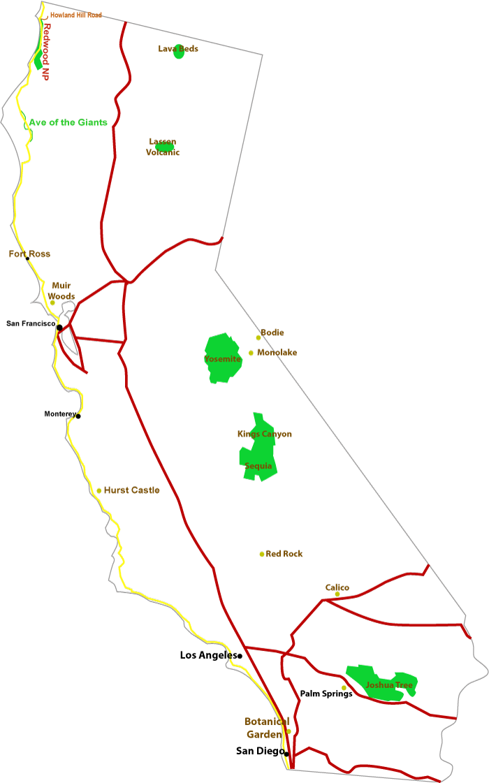 Karte Kalifornien