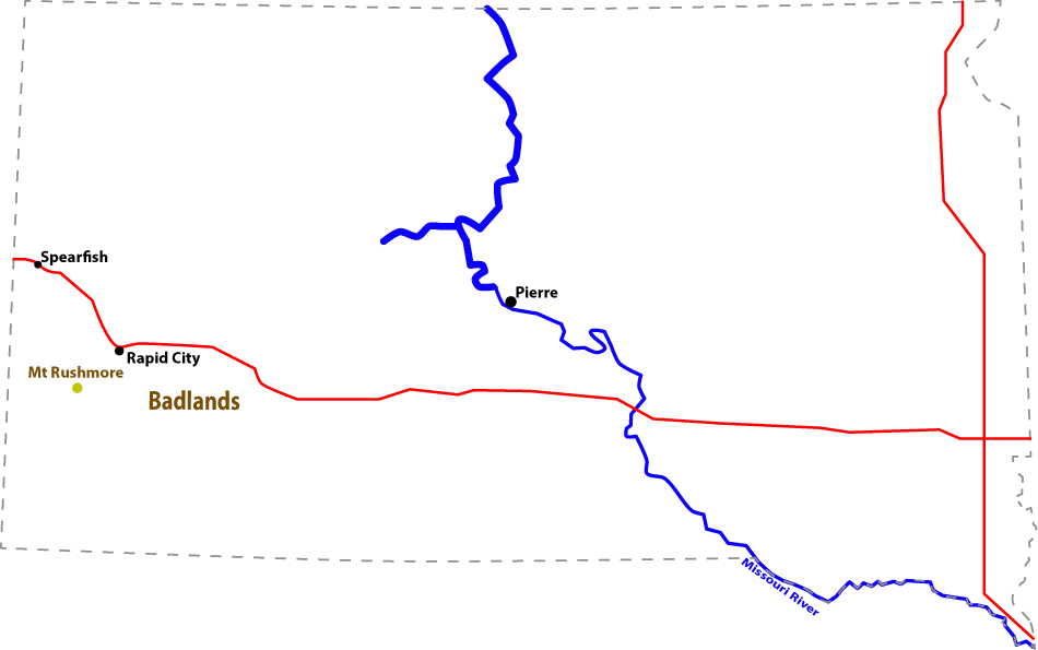 Karte South Dakota
